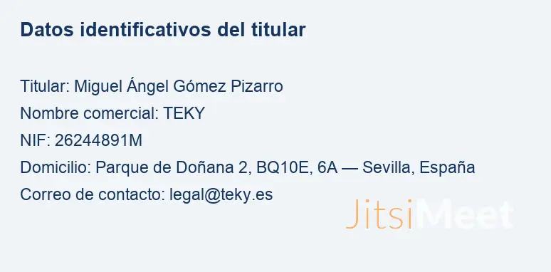 Datos identificativos del responsable del tratamiento